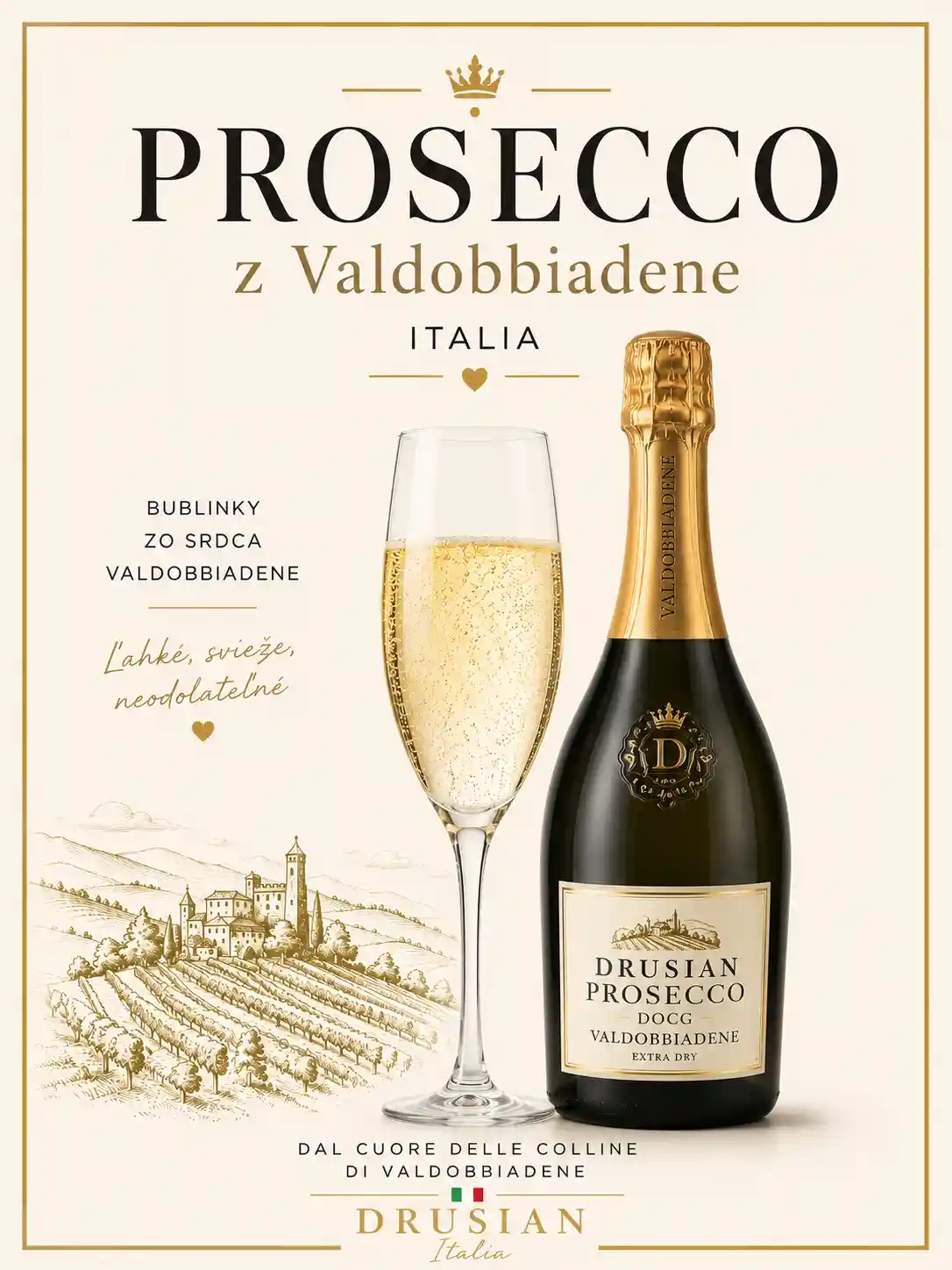 Drusian Prosecco DOCG Valdobbiadene Extra Dry